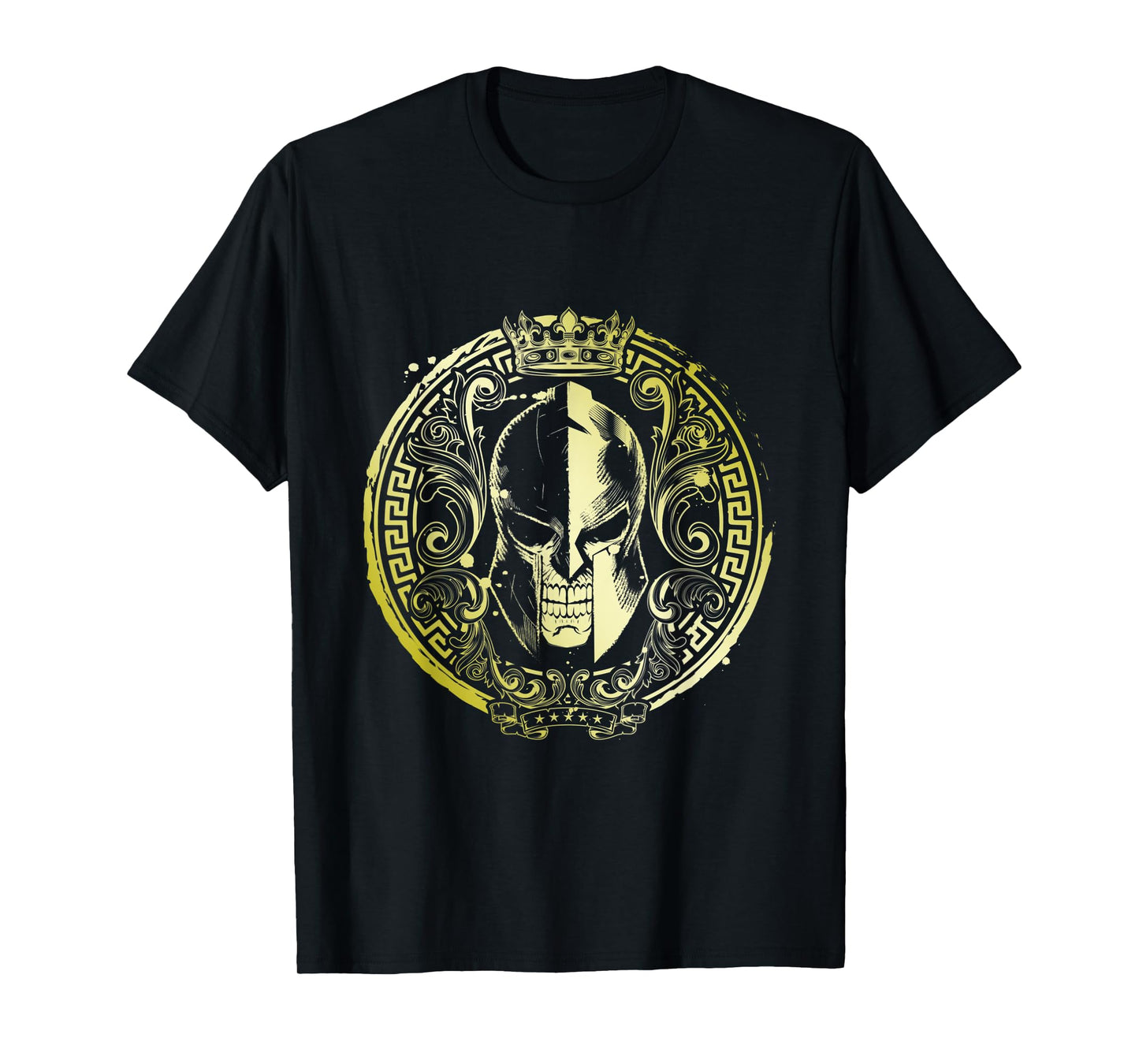 Spartan Helmet Gold Greek Warrior | Workout Mma Fitness Gym T-Shirt
