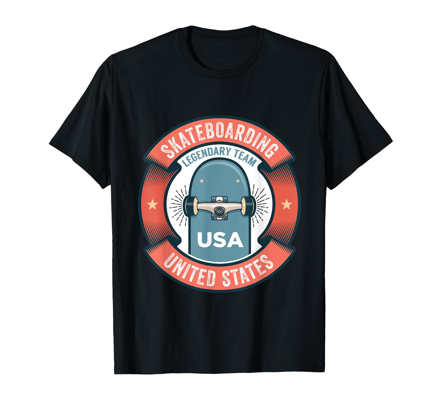 Skateboarding USA Support the Team Shirt USA Flag Skateboard T-Shirt