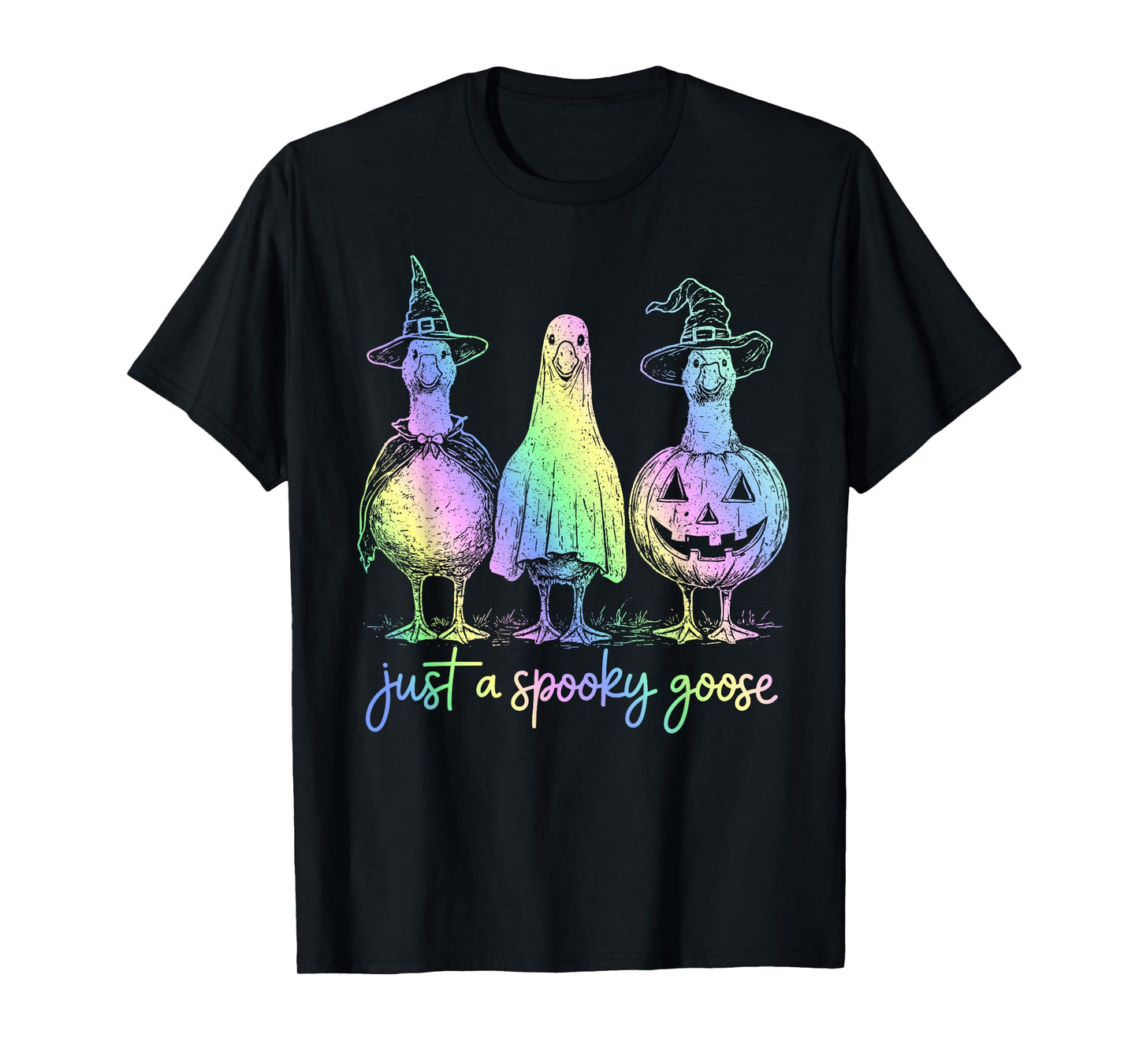 Just A Spooky Goose Halloween Silly Goose Funny Halloween T-Shirt