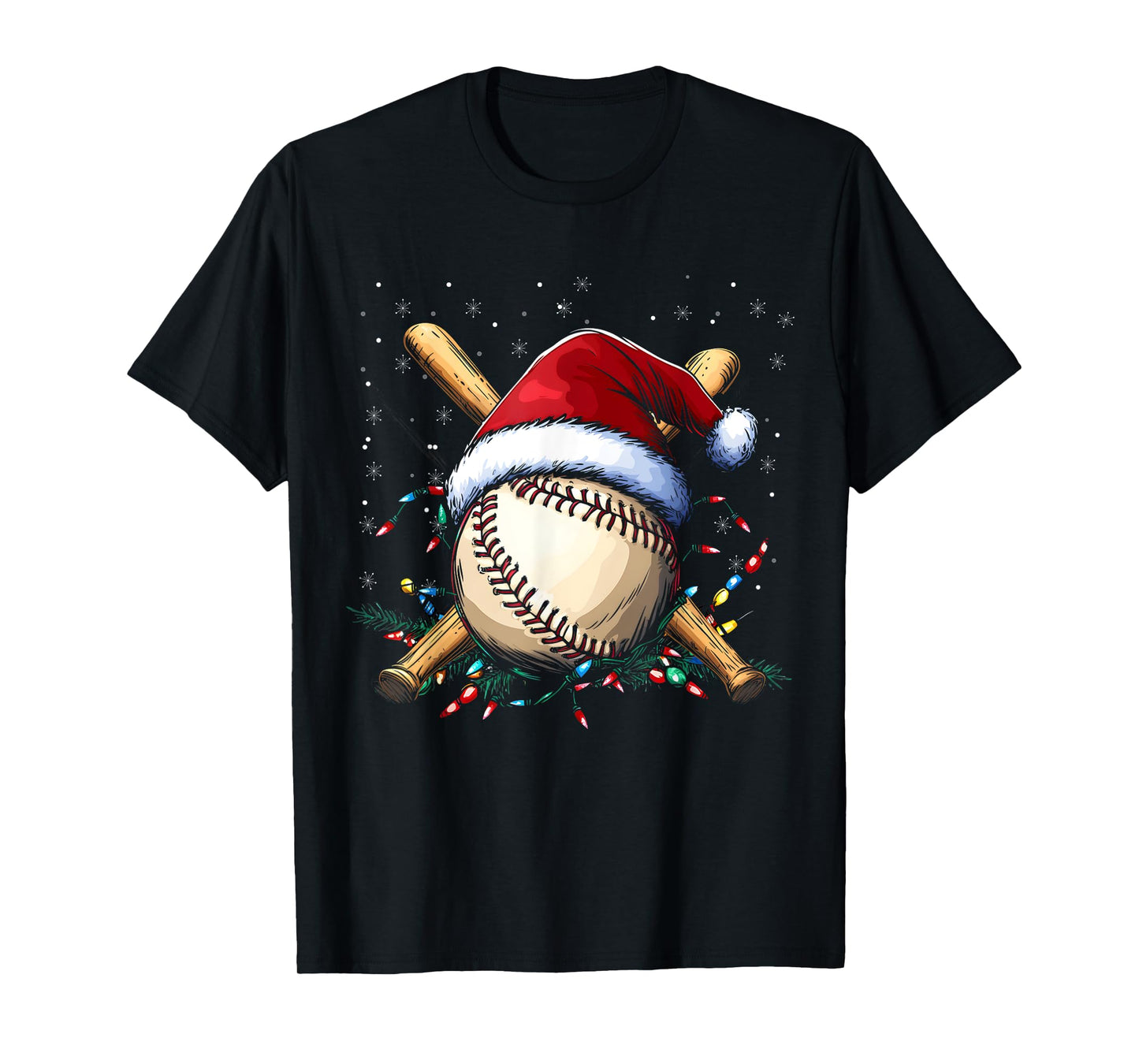 Santa Sports Design For Men Boys Christmas Baseball Player T-Shirt