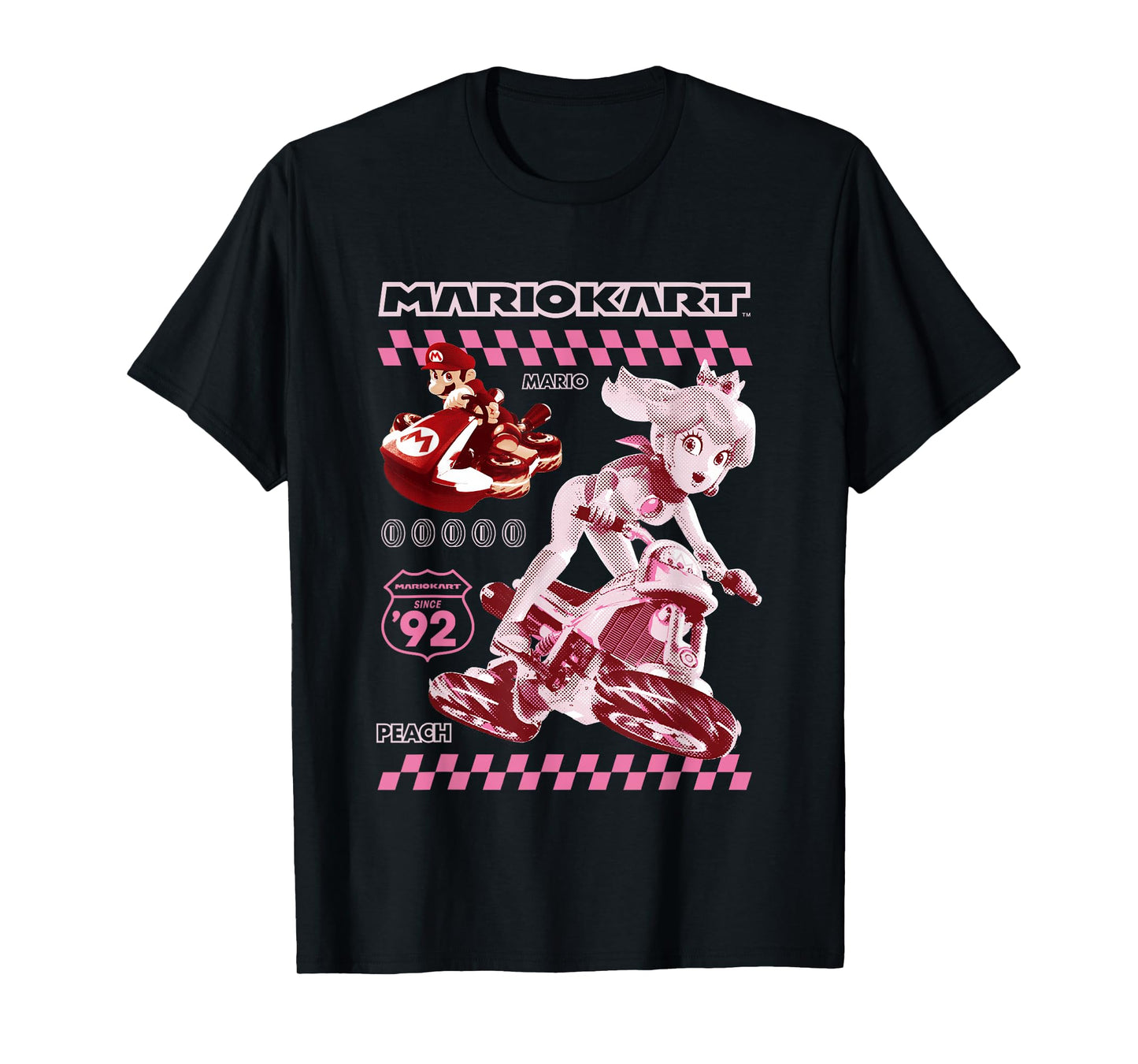 Mario Kart 8 Princess Peach & Mario Racing Poster T-Shirt