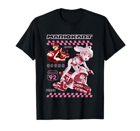 Mario Kart 8 Princess Peach & Mario Racing Poster T-Shirt