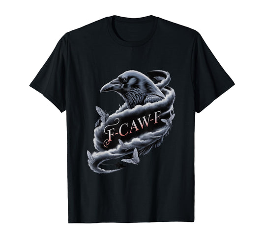 F-Caw-F Crow Funny Gothic Moon Black Bird Halloween T-Shirt