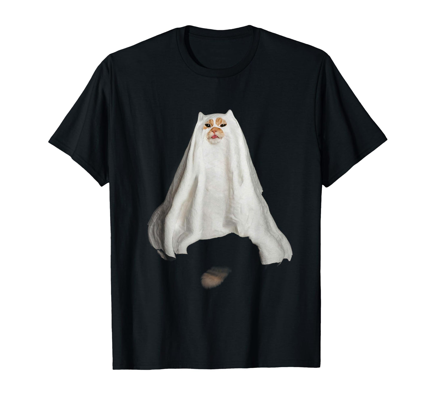 Ghost Cat Meme Funny Halloween Men Women Kids T-Shirt