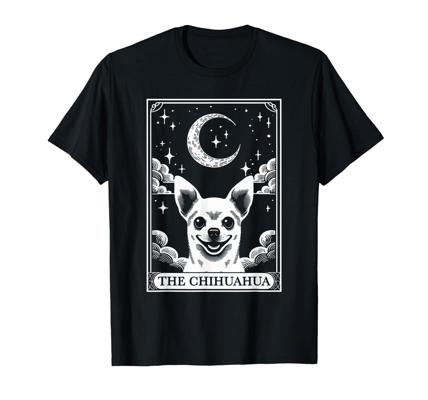Tarot Card Vintage Crescent Moon Chihuahua Dog Mom T-Shirt