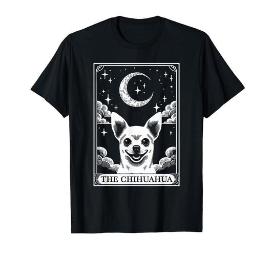 Tarot Card Vintage Crescent Moon Chihuahua Dog Mom T-Shirt