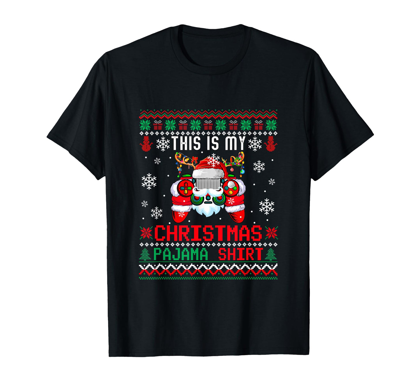 My Christmas Pajama Shirt Sweater Santa Game Controller T-Shirt