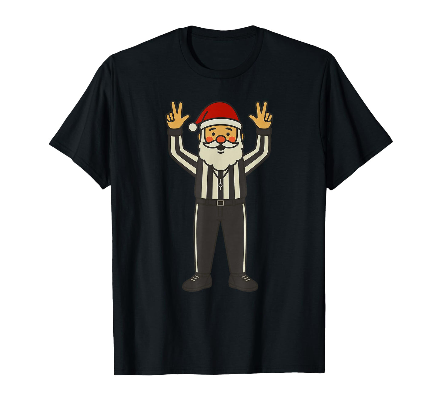 Santa Referee Christmas Basketball Funny Xmas Holiday T-Shirt