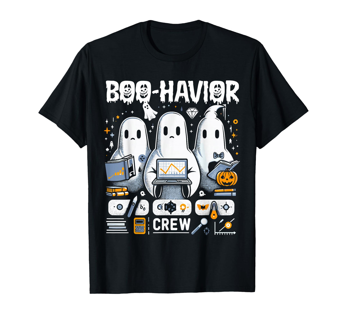 Behavior Analyst Halloween ABA Cute Ghost Boo-Havior Crew T-Shirt