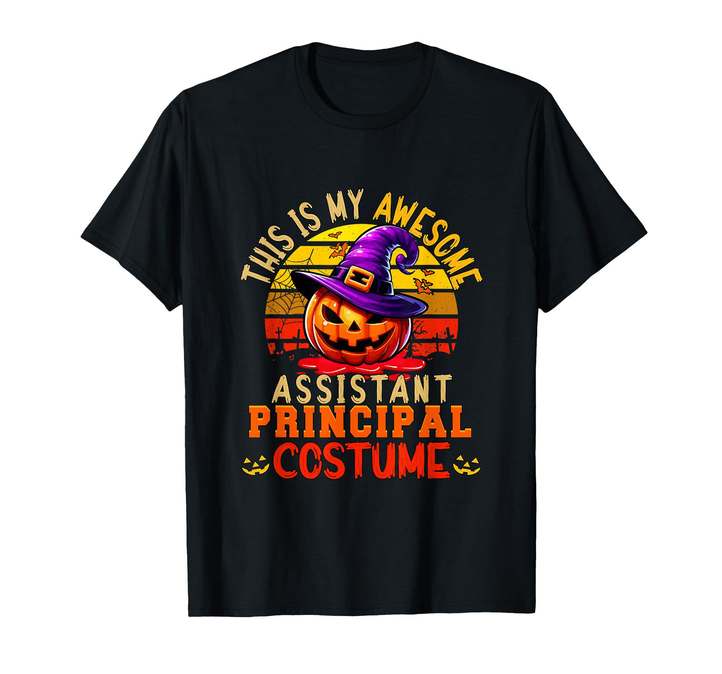 Vintage My Awesome Assistant Principal Horror Carved Pumpkin T-Shirt