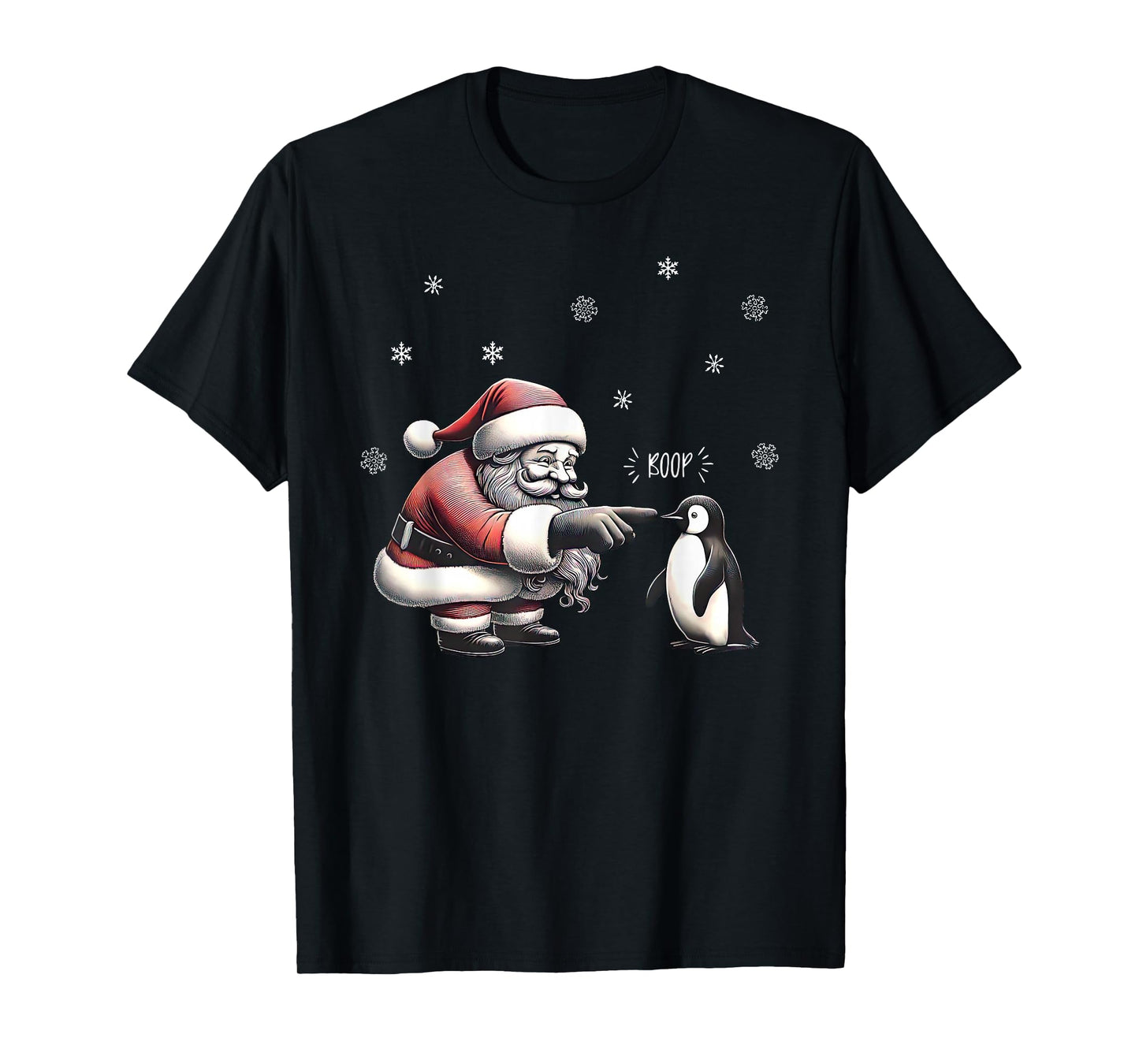 Christmas Santa Boop Penguin Xmas Penguins Sea Animal Lover T-Shirt