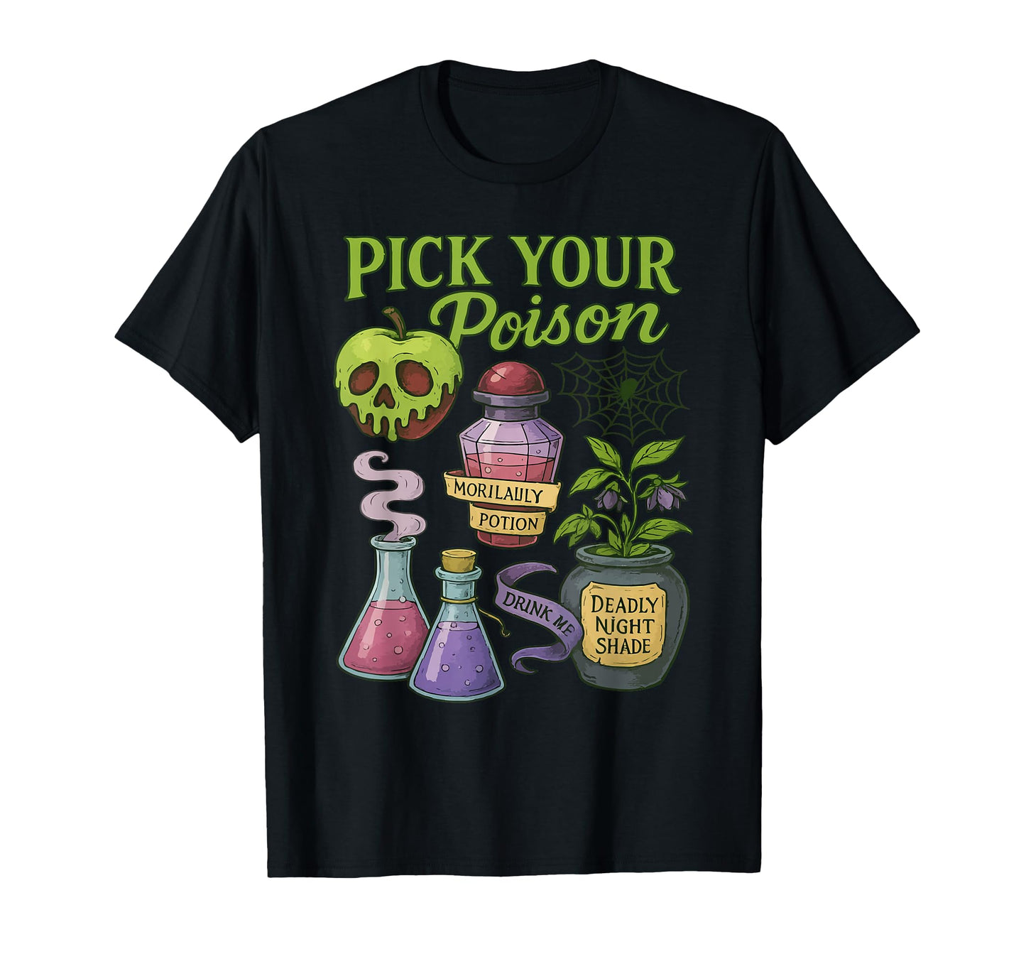 Pick Your Poison, Retro Princess Halloween Witches T-Shirt