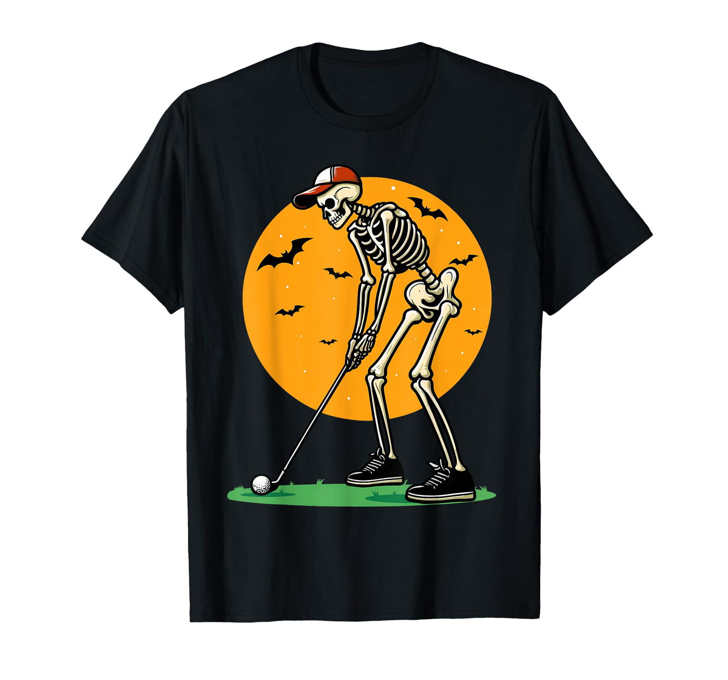Halloween Golf Skeleton Golfer Funny Halloween Golfing T-Shirt