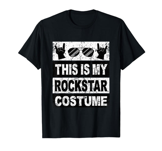 Retro Rockstar Costume Outfit Men Women Kids Adult Rock Star T-Shirt