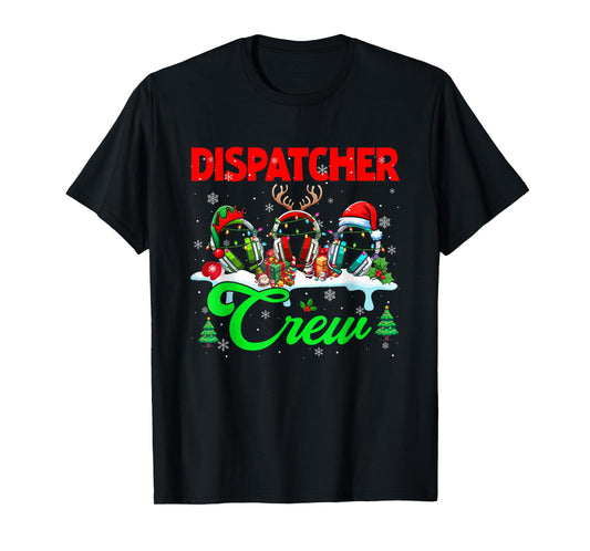 911 Dispatcher Christmas Holiday Thin Gold Line Operator T-Shirt