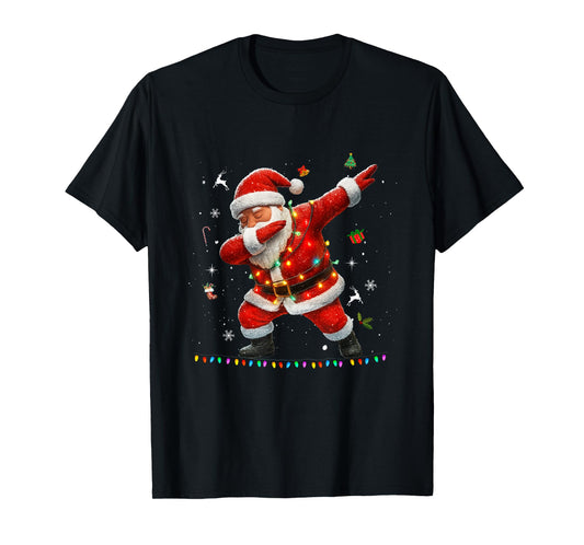 Dabbing Santa Claus Light Christmas Boys Men Funny Xmas Dab T-Shirt