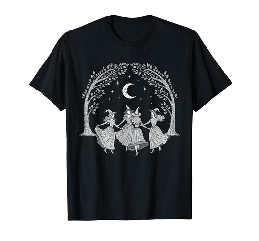 Dancing Witches Halloween Spooky Season Witchy Vibes Women T-Shirt