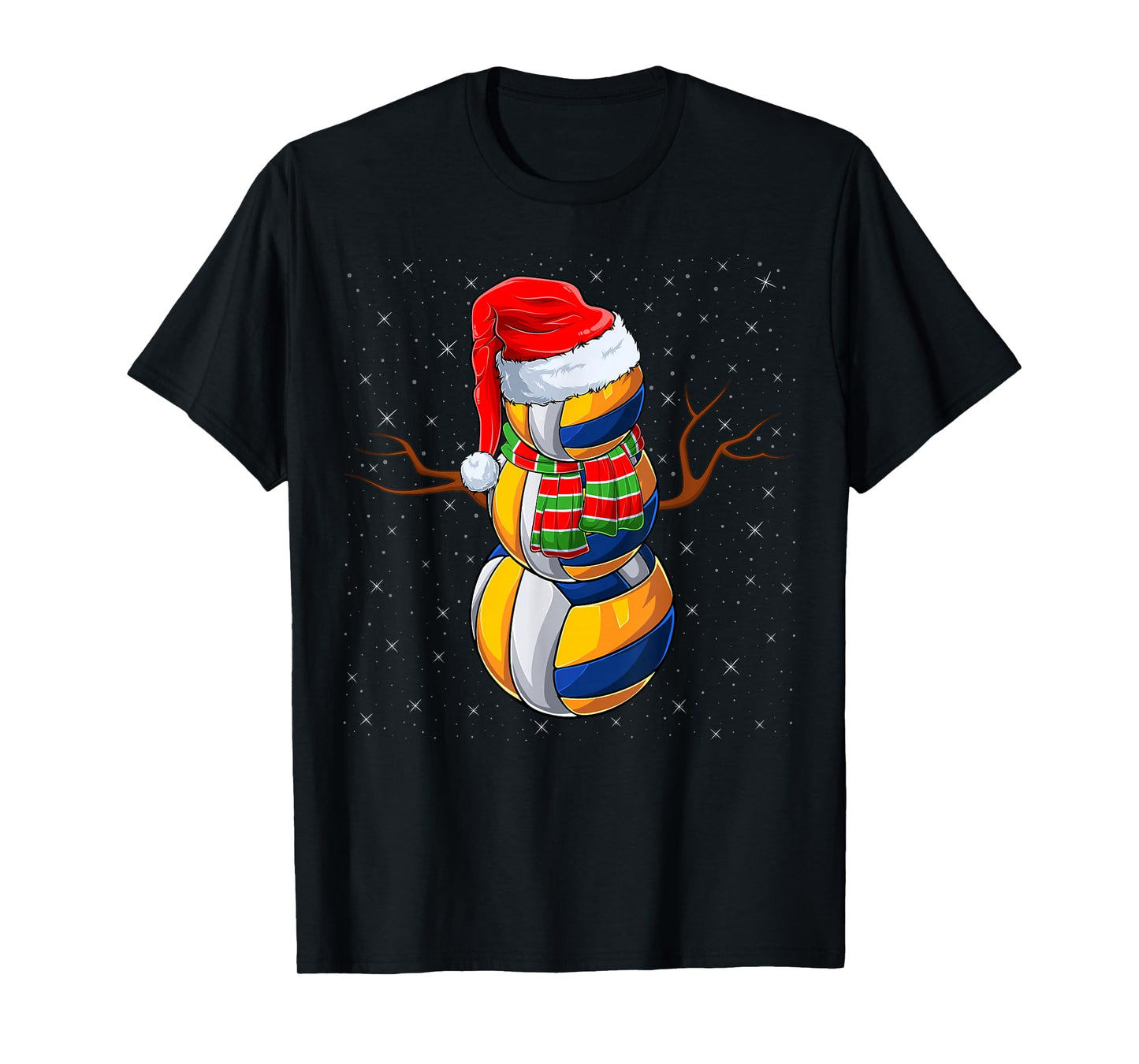 Volleyball Snowman Xmas Pajamas Santa Volleyball Christmas T-Shirt
