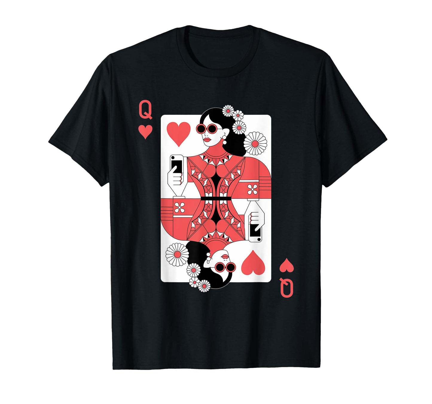 Modern Queen of Hearts Playing Card T-Shirt