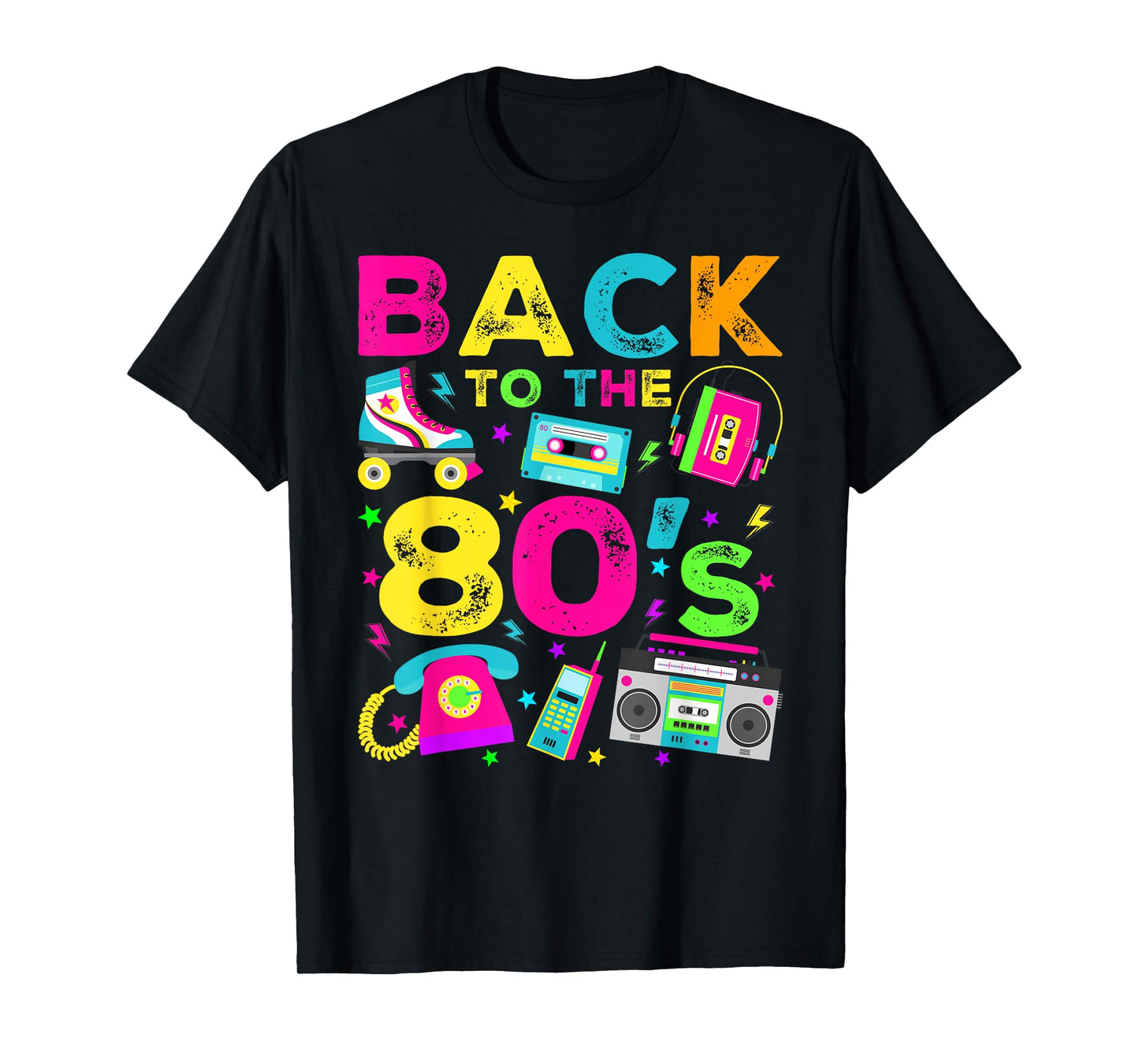 Back To 80's 1980s Vintage Style Eighties Retro Party T-Shirt