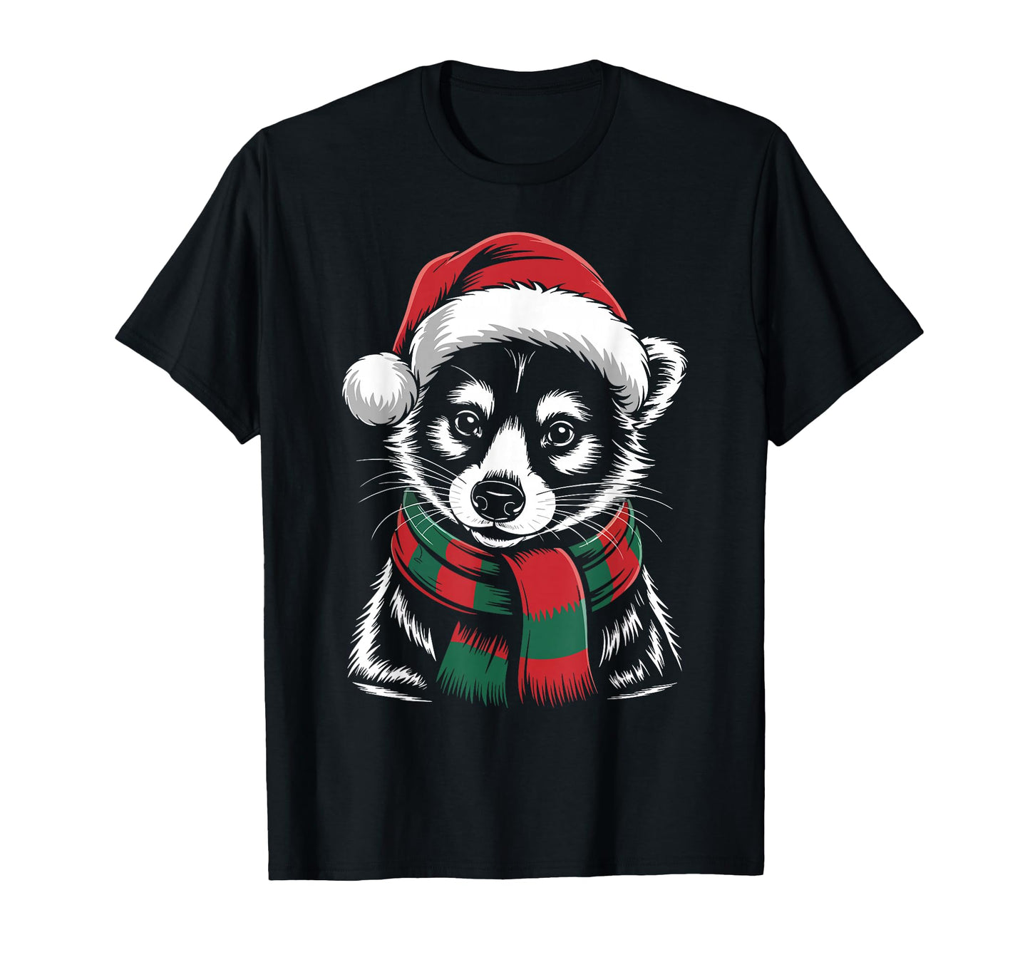 Coati Xmas Santa Hat Scarf Christmas Costume T-Shirt