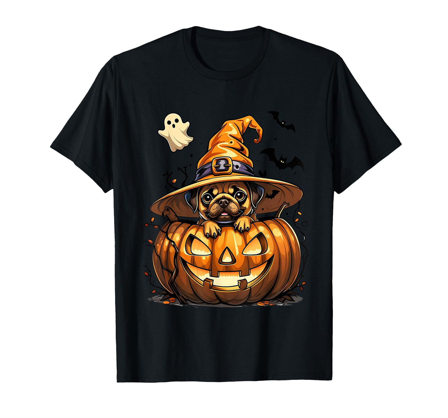 Pug Dog Halloween | Funny Ghostly Classic Dog Design T-Shirt