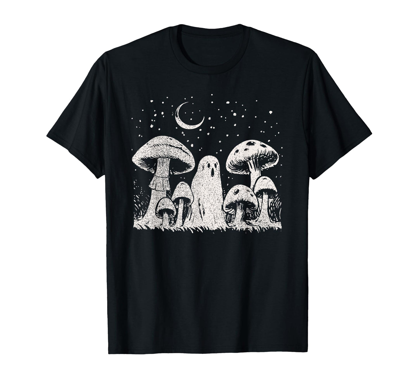Halloween Mushroom Ghost Vintage Grunge 90 Aesthetic Graphic T-Shirt