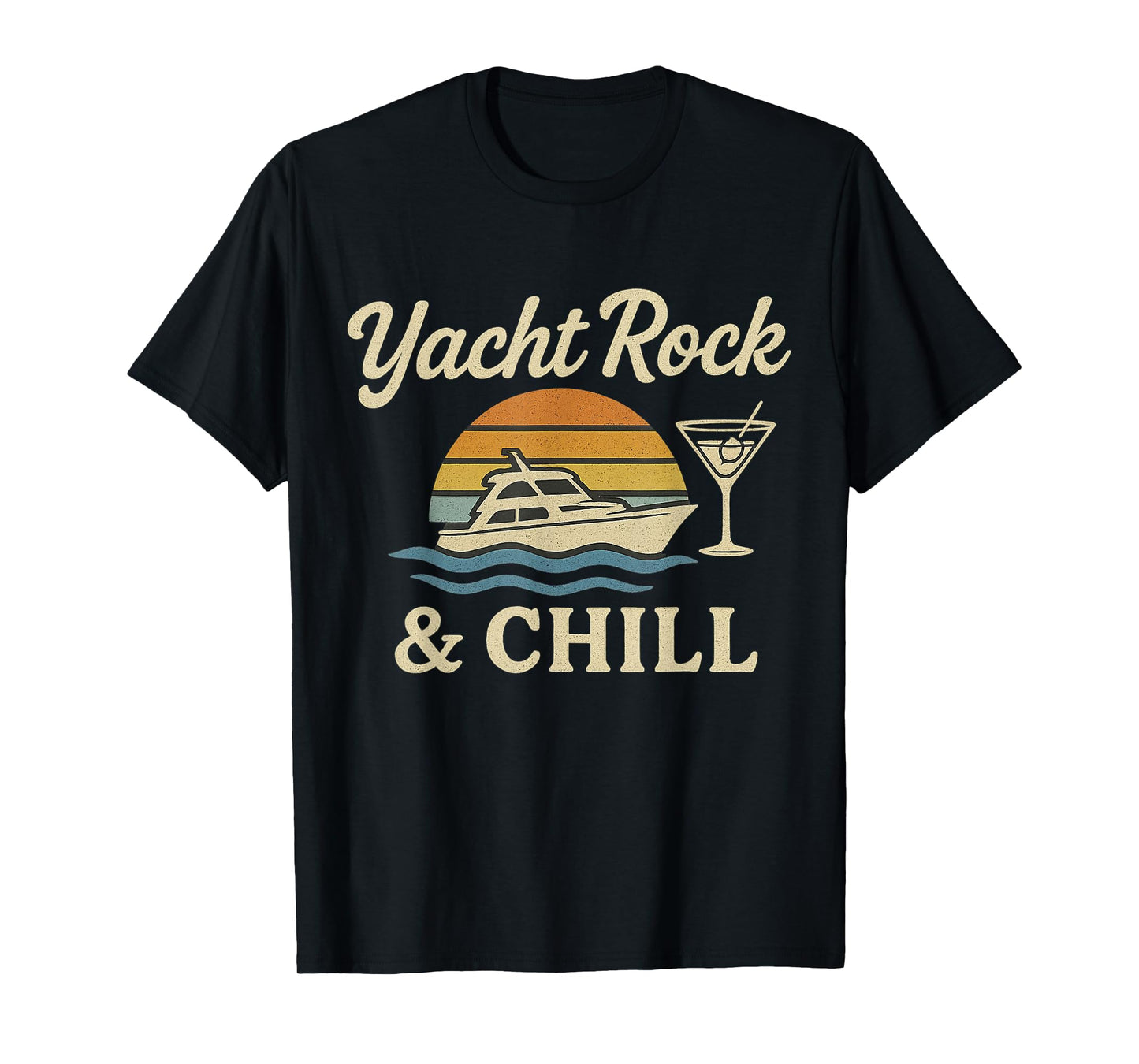 Yacht Rock and Chill - Soft Rock Music Vintage Sunset T-Shirt