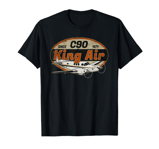 C90 King Air Since 1971 Airplane Pilot Vintage Retro T-Shirt