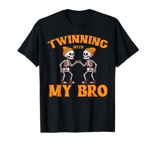 Twinning With My Bro Twin Brothers Halloween Kids Boys T-Shirt