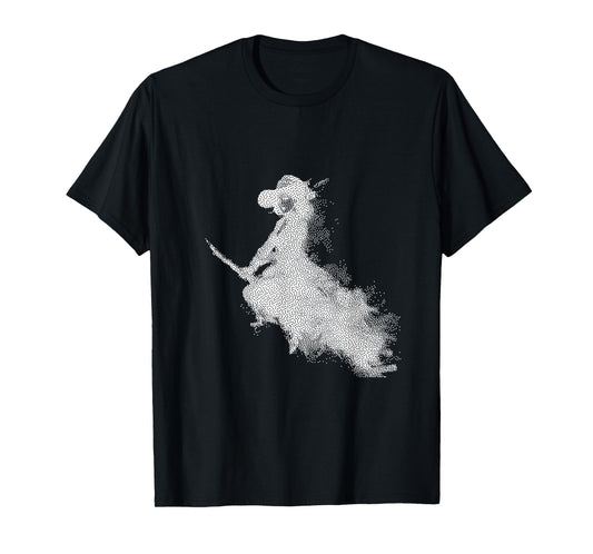 Enchanted Witch Flying Broom Halloween T-Shirt