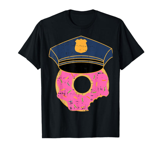 Donut Sprinkles Police Hat Cop Awesome Doughnut Food Gift T-Shirt