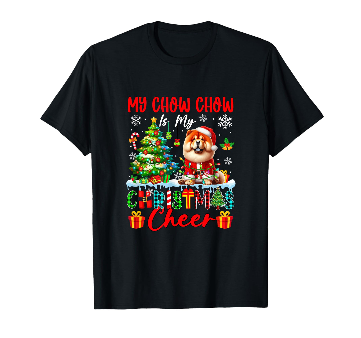 My Chow Chow is My Xmas Cheer Funny Santa Dog Owner Kids T-Shirt