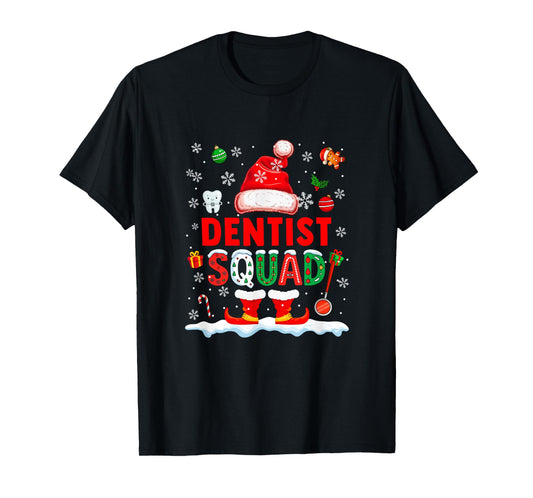 Dentist Squad Men Job Christmas Santa Costume Bow Tie T-Shirt