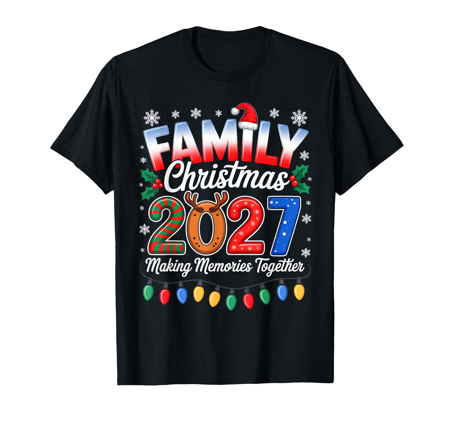 Family Christmas 2027 Matching Family Xmas Squad Santa 2027 T-Shirt