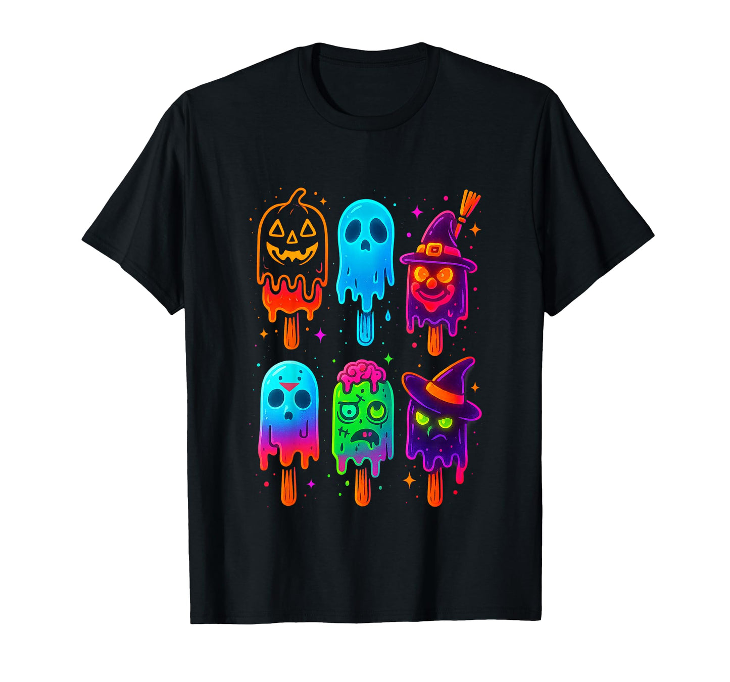 Funny Horror Ice Cream Pops Summerween Halloween Glow Youth T-Shirt
