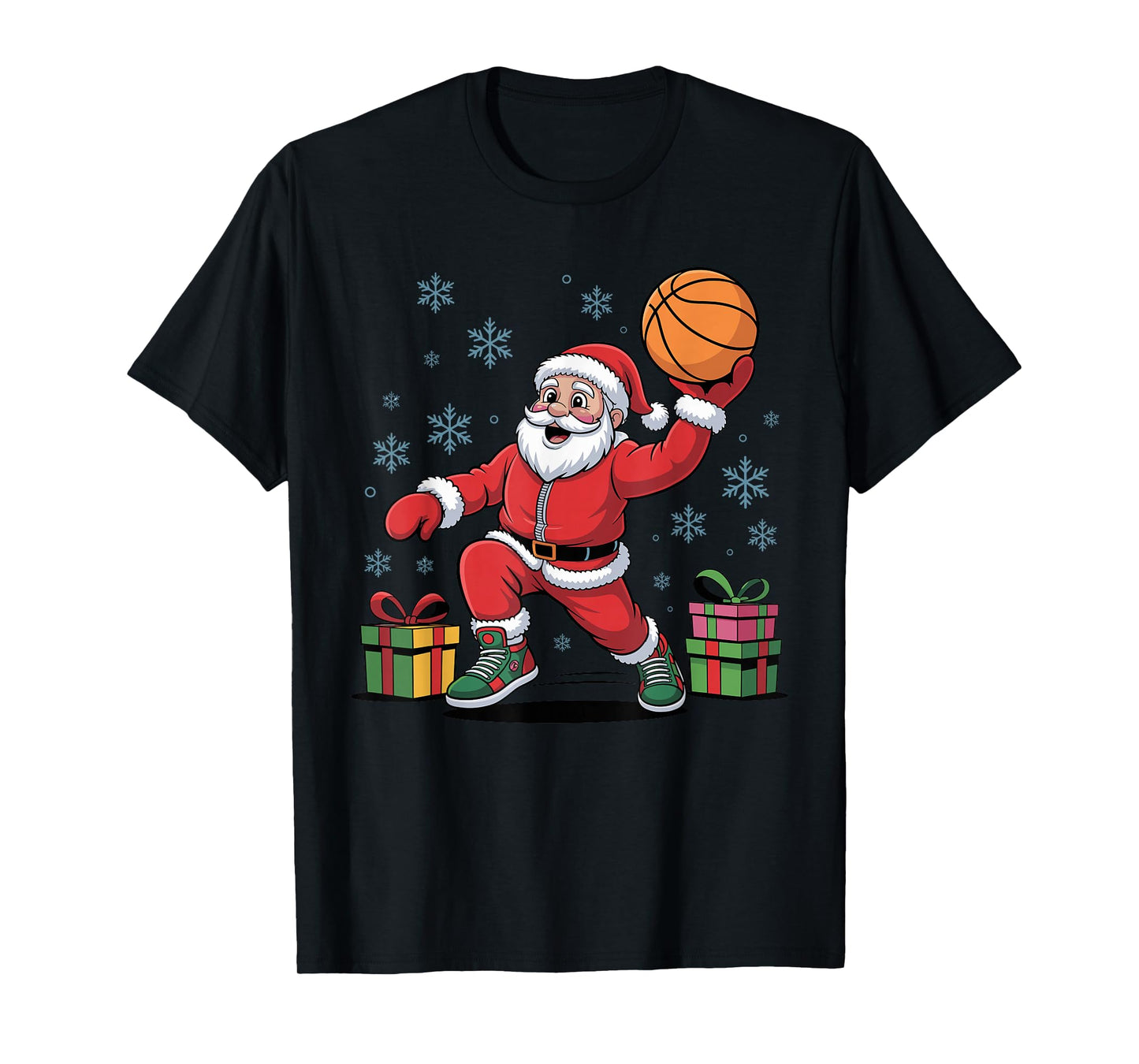 Funny Santa Playing Basketball Holiday Christmas Xmas Pajama T-Shirt