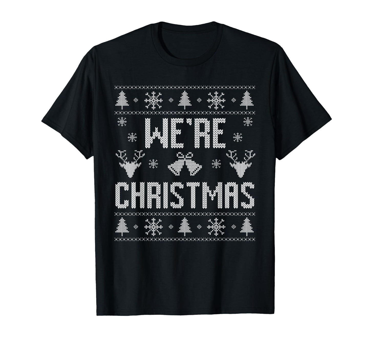 Merry Drunk We're Christmas Matching Couple Ugly Pajamas T-Shirt