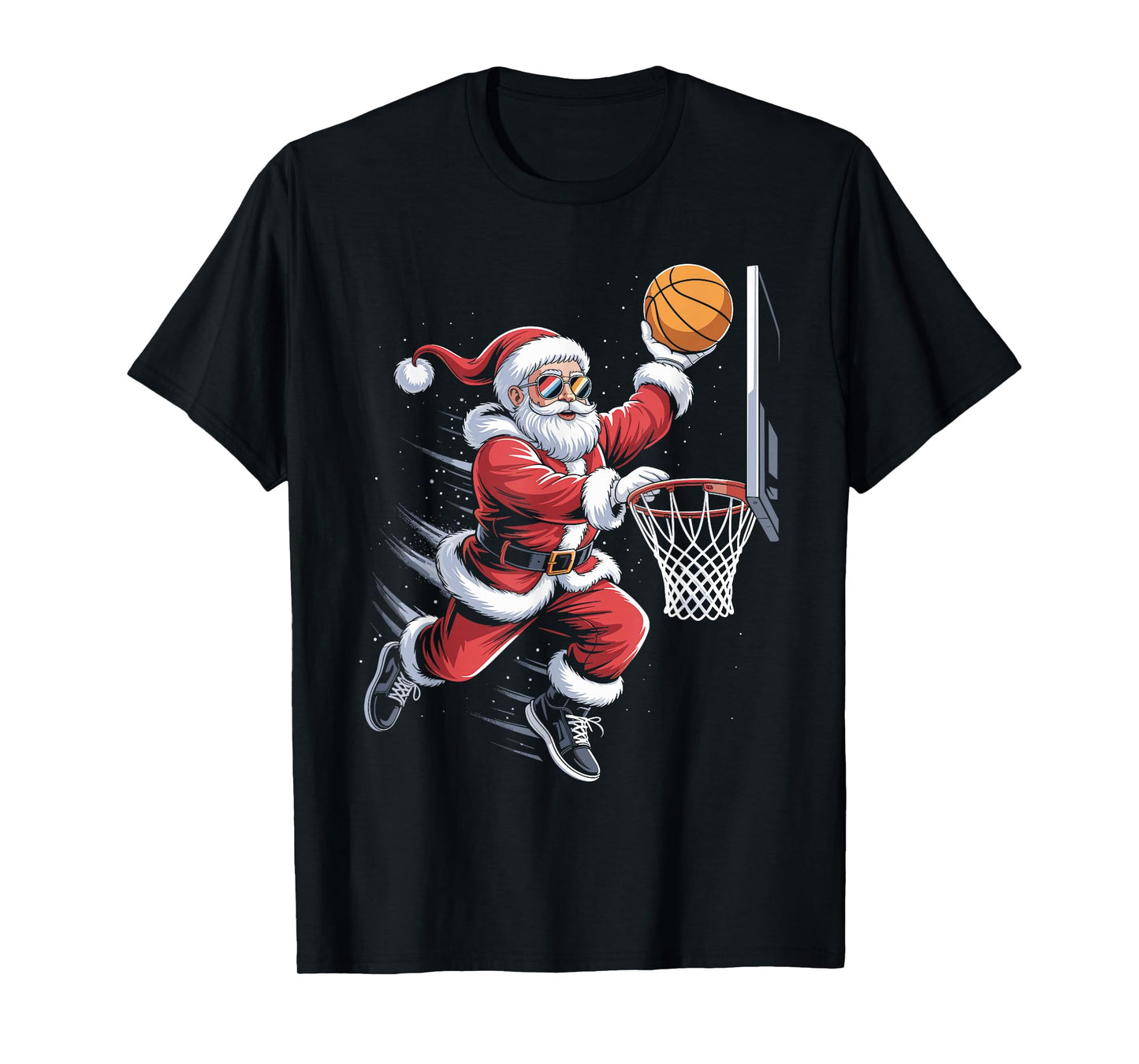 Funny Santa Claus Basketball Player Christmas for Kids Men T-Shirt