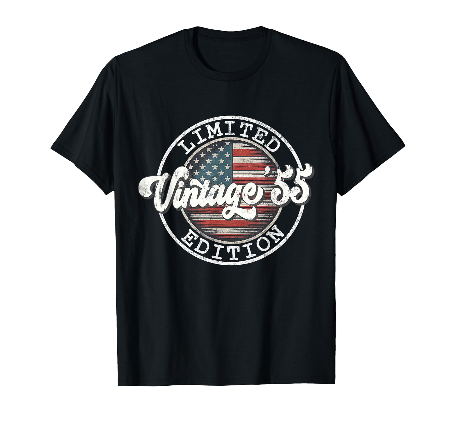 70 Year Old Vintage 1955 70th Birthday USA Flag Men Women T-Shirt