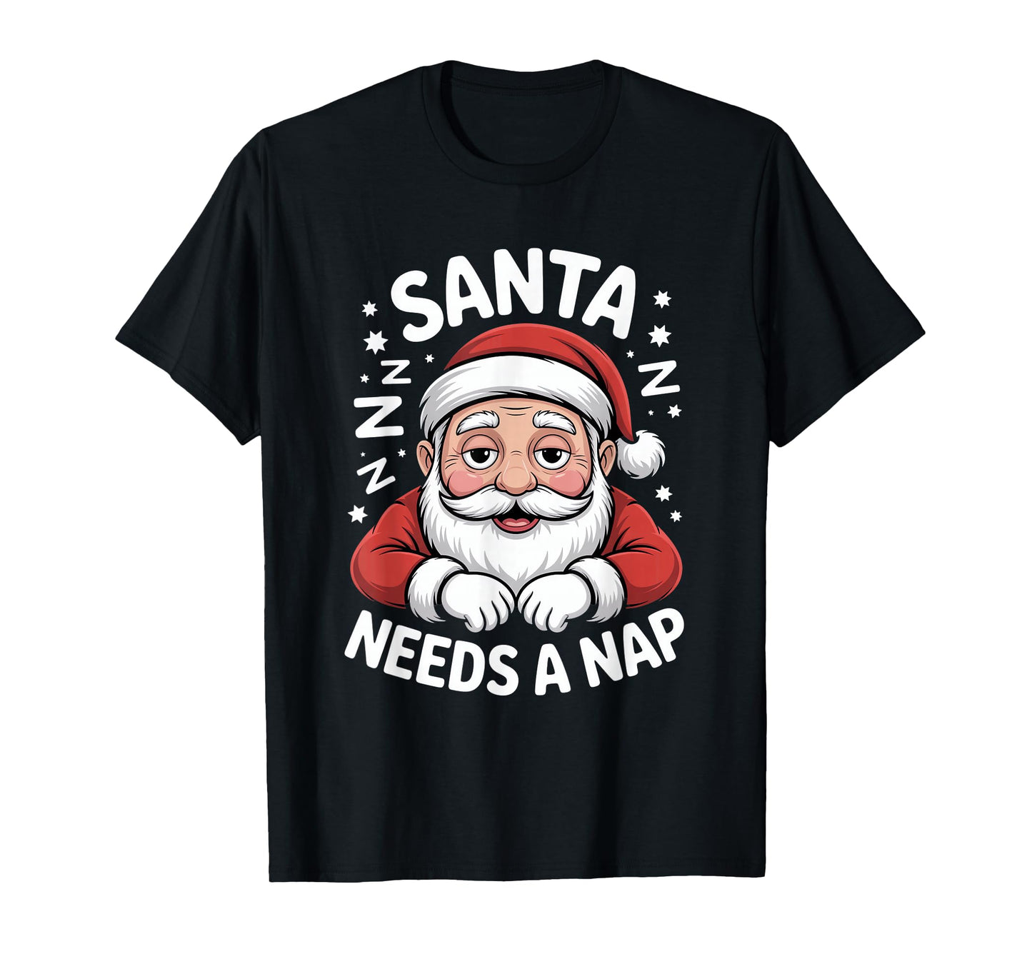 Santa Needs A Nap Funny Christmas Holiday Humor T-Shirt
