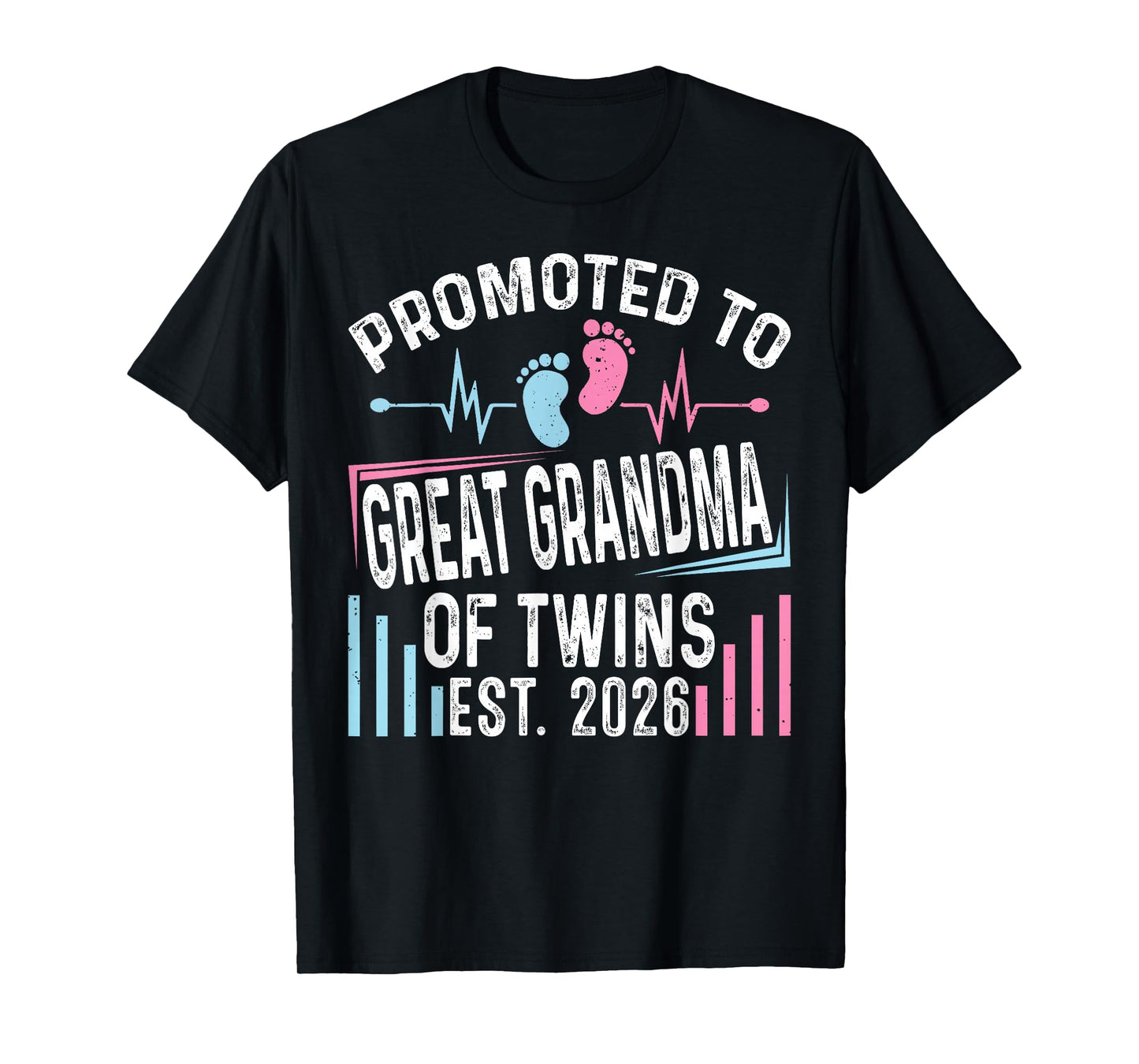 Promoted to Great Grandma of Twins Est 2026 Baby Shower T-Shirt
