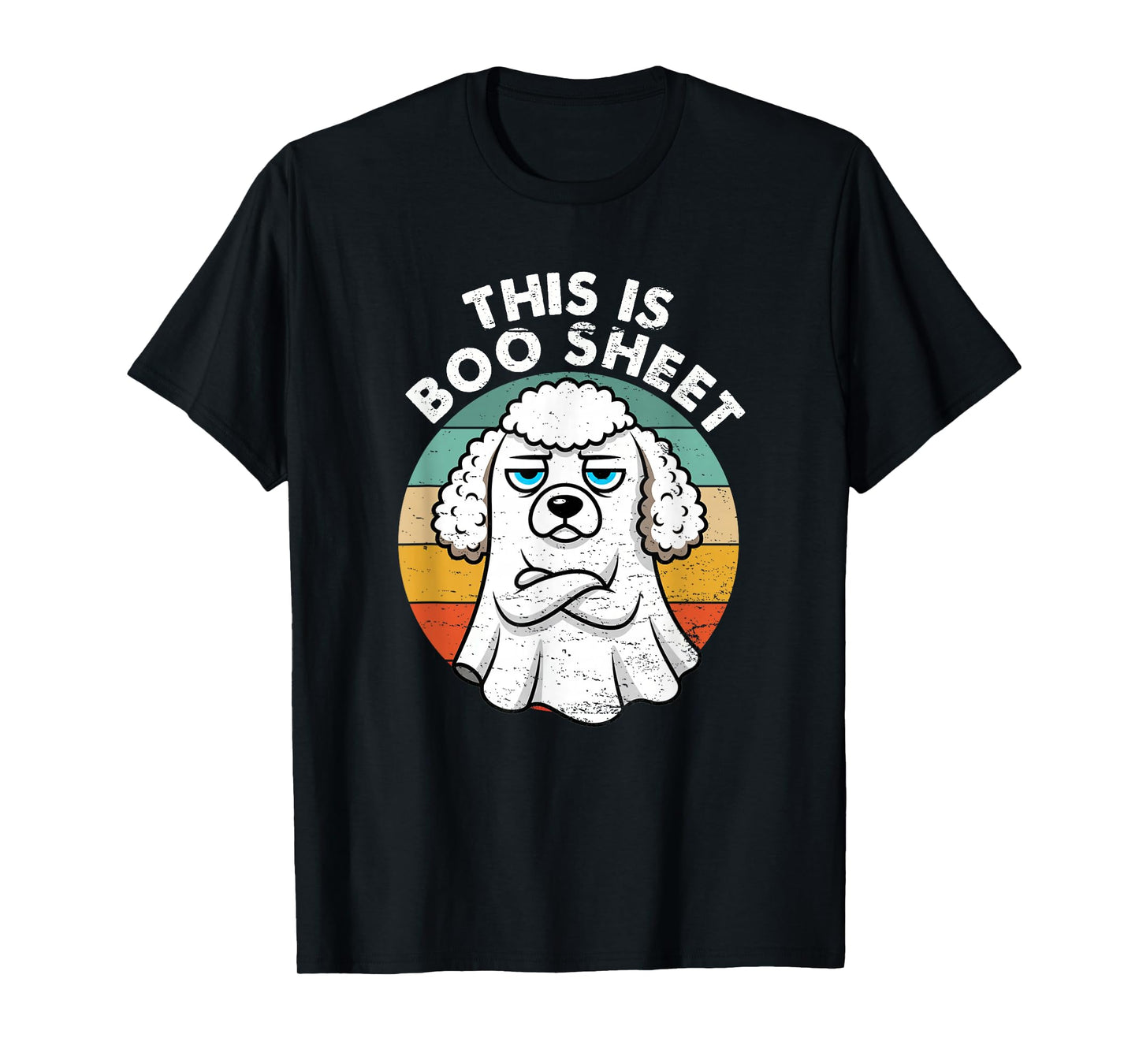 This is Boo Sheet Poodle Dog Retro Halloween Funny Dog T-Shirt