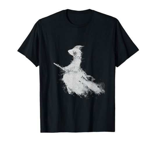 Enchanted Witch Flying Broom Halloween T-Shirt