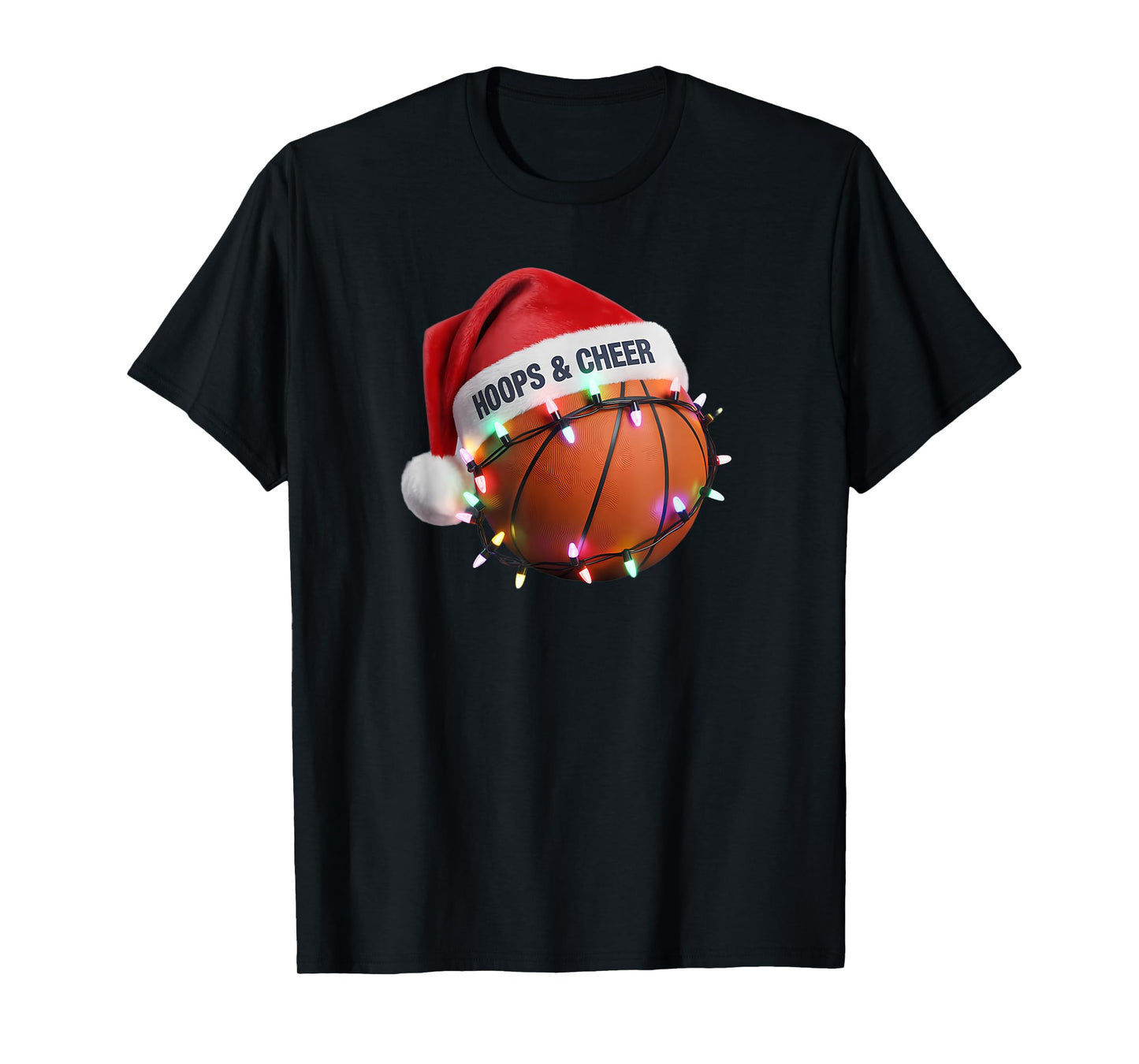 Hoops and Cheer Funny Basketball Christmas T-Shirt