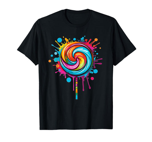 Vibrant Lollipop Swirl Color Explosion T-Shirt
