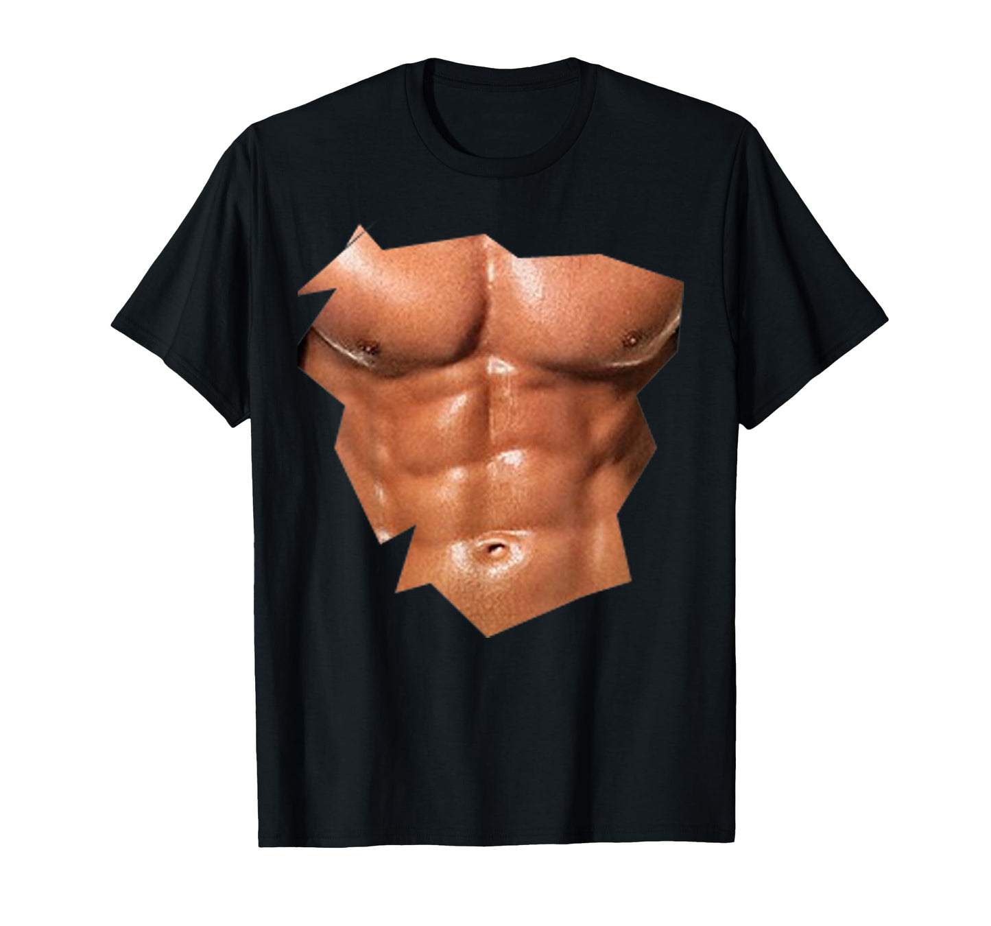 Chest Six Pack Abs funny fake abs Muscles REALISTIC T-Shirt