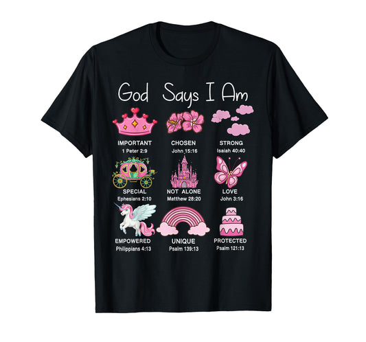 Christian God Say I Am Princess Jesus Kids Teen Girl Toddler T-Shirt