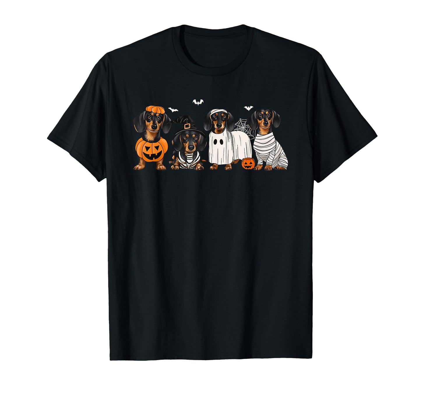 Weiner Dog Witch Happy Halloweenie Cute Halloween Dachshund T-Shirt