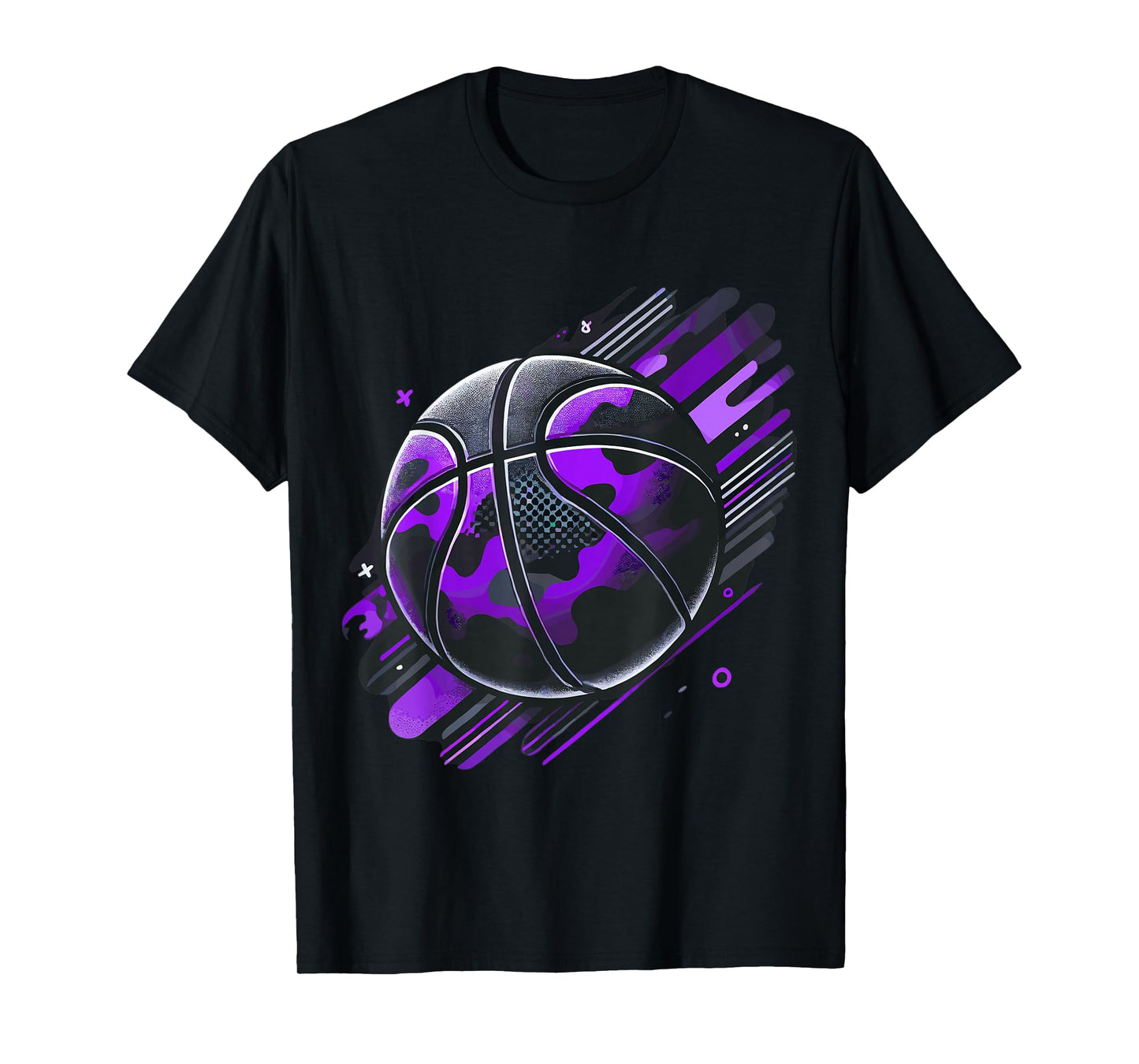 Magical and Funny Basketball Gifts Purple Camouflage T-Shirt